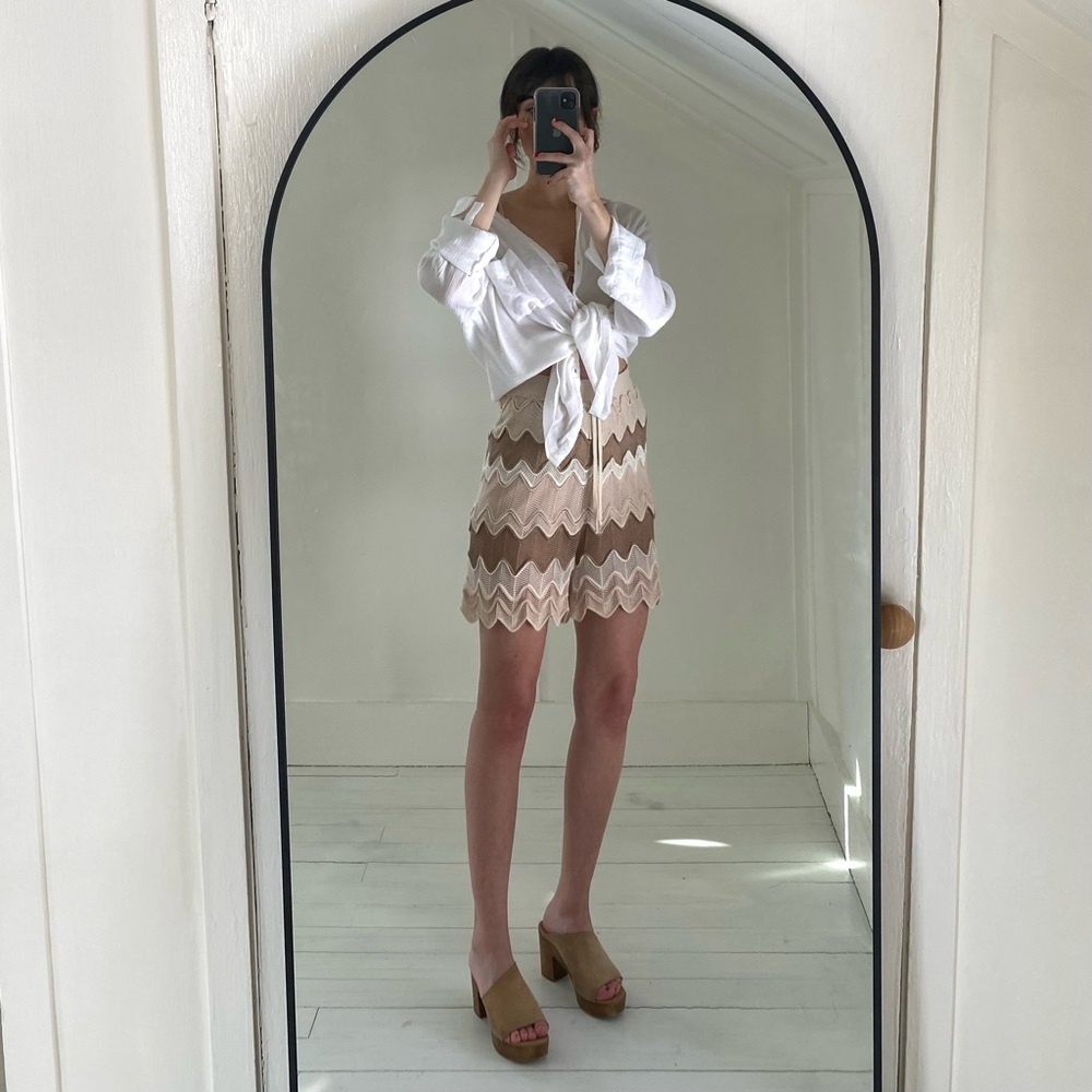 Maria Pavan Crochet Knit Shorts